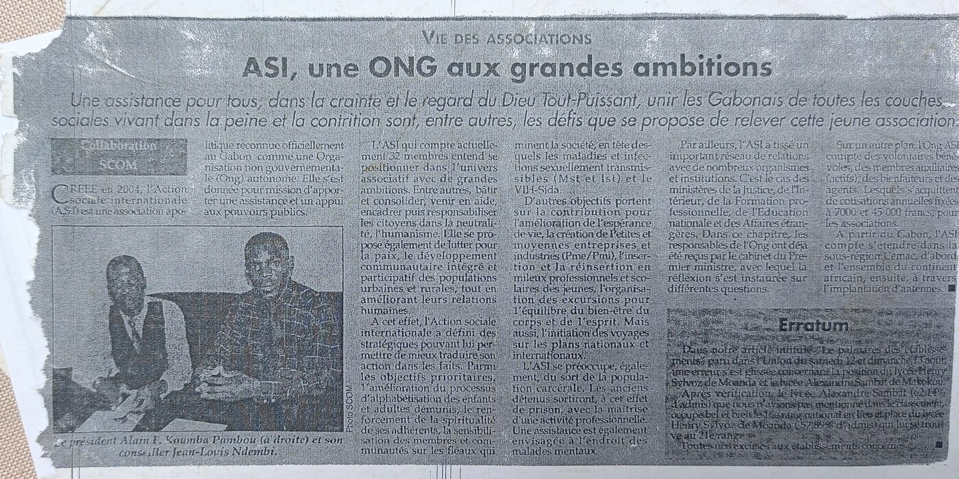 Article de presse : ASI, une ONG aux grandes ambitions